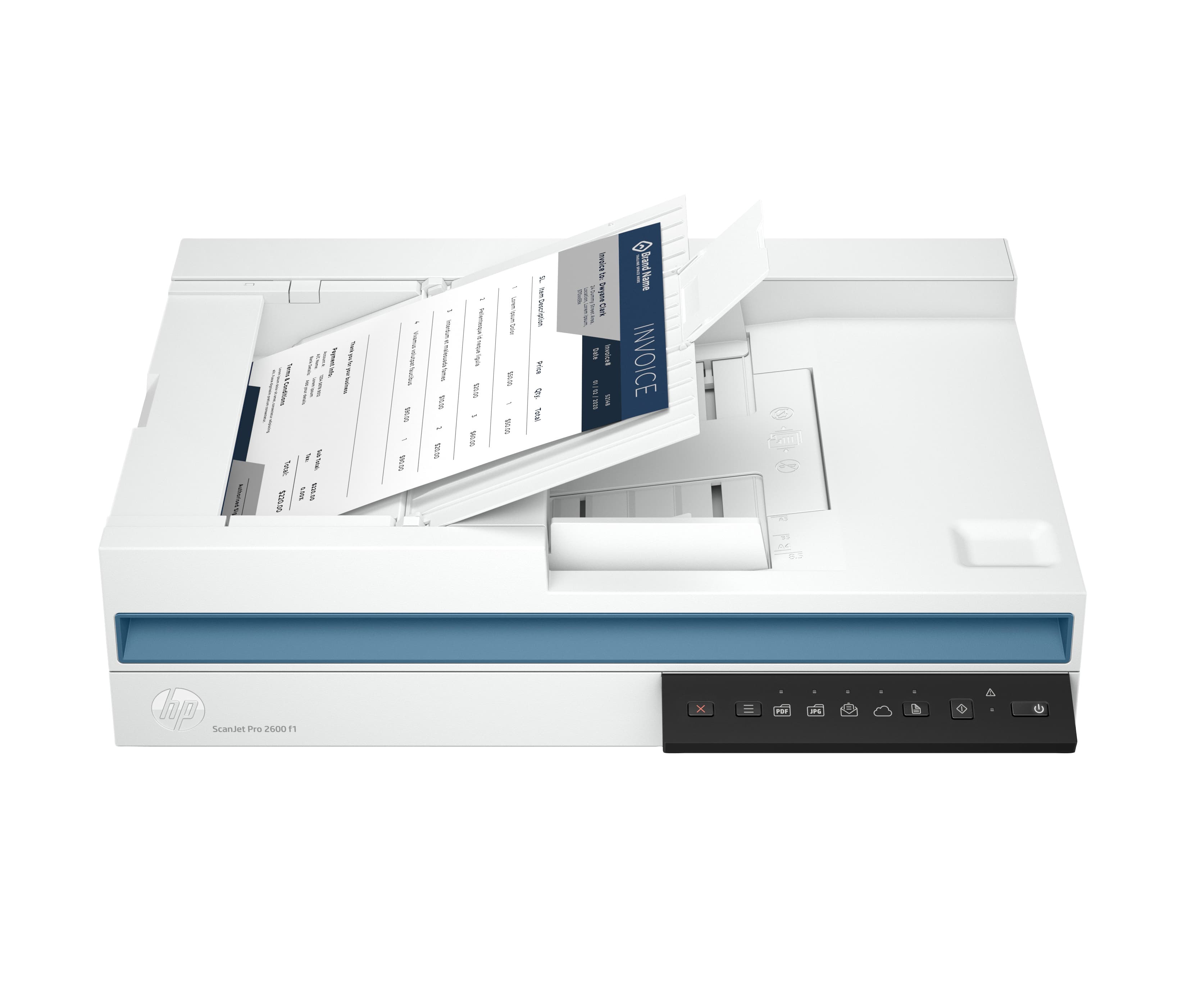Scanner HP ScanJet Pro 2600 f1 – A Plat + Chargeur Automatique, Recto/Verso, 600 dpi, A4