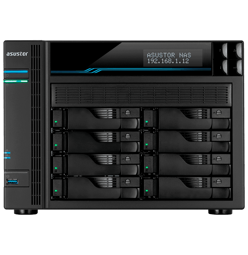 Serveur NAS Asustor Lockerstor 8 AS6508T – 8 Baies, Intel ATOM C3538, 2x10GbE – Stockage Pro Évolutif