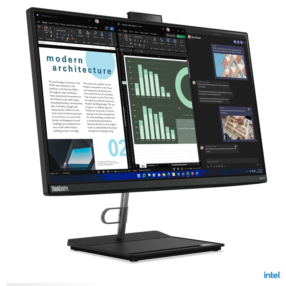 PC tout-en-un Lenovo thinkcentre AIO neo 30A I7-1260P intel core I7 (23.8") 16 GO DDR4 512 GO SSD PC tout-en-un windows 11 pro noir